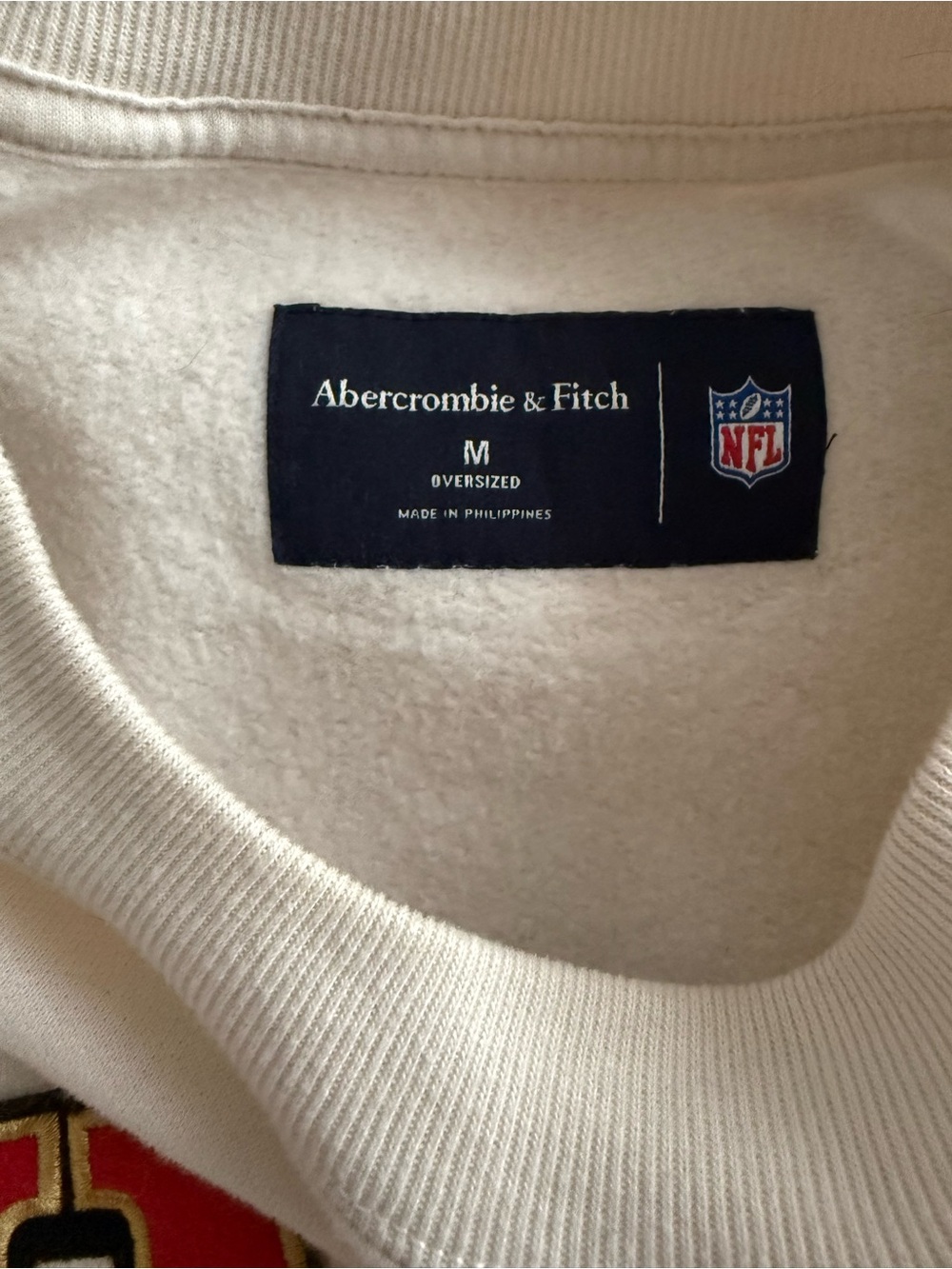 Abercrombie & Fitch Cream San Francisco 49ers graphic oversized Sunday crew - Picture 6 of 7